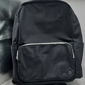 Lululemon Athletica Black Backpack with Silver Accents